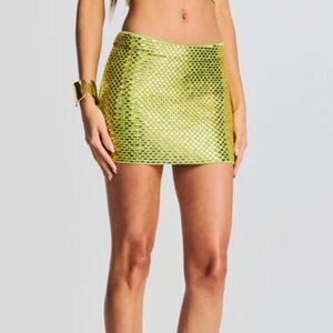 Retrofete Koko Skirt - Green Sparkle Sequin Skirt